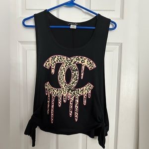 Miami Style Tank Top/Muscle Tee with Coco Chanel Logo